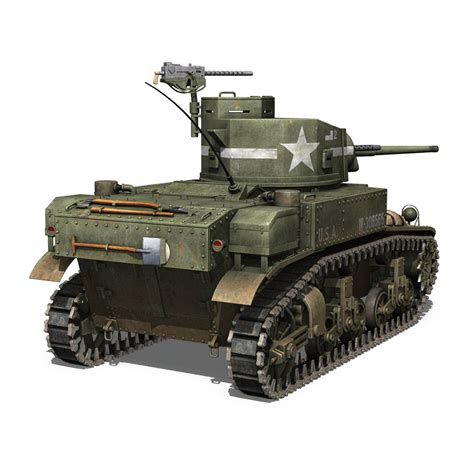 Light Tank - M3 3d Model