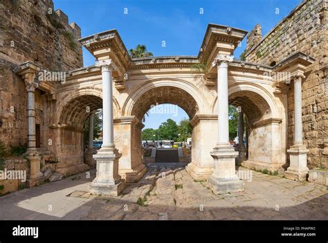 Hadrians Gate, Antalya old town, Turkey Stock Photo - Alamy