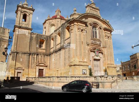 baroque church in qrendi (malta Stock Photo - Alamy