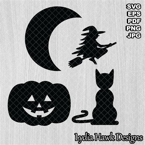 FREE - Halloween Silhouettes SVG File - Lydia Hawk Designs