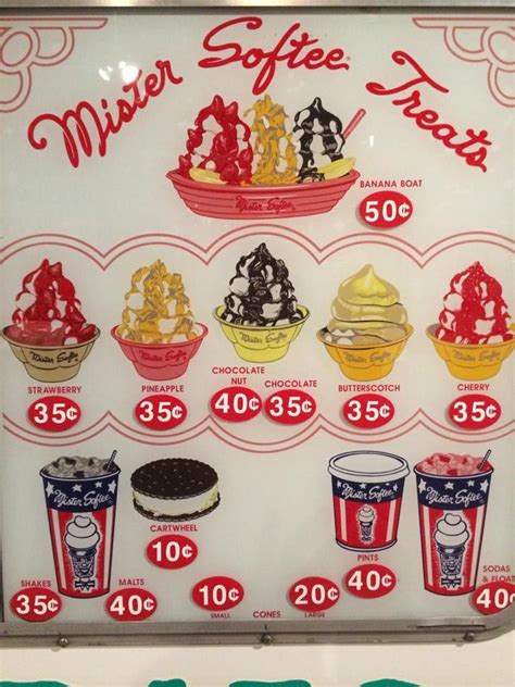 Mr. Softee ice cream truck menu. | Mister softee, Vintage ice cream, Ice cream menu