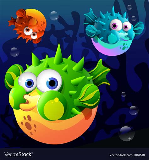 Cartoon blowfish Royalty Free Vector Image - VectorStock