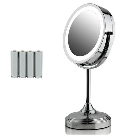 Ovente Makeup Mirror with Lights and Magnification, 7'' Table Top, 360 Degree 1X 7X Double Sided ...