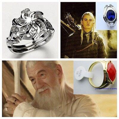 Lord of the Rings Hobbit Gandalf Narya Ring Elrond Vilya Ring Nenya Ring Film | eBay