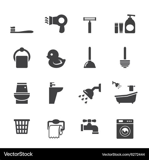 Bathroom icon set Royalty Free Vector Image - VectorStock