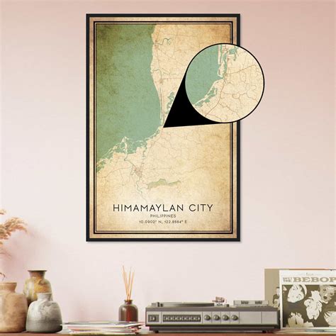 Vintage Himamaylan City Philippines Map Poster, Himamaylan City City Road Wall Art Print ...