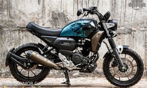 Yamaha FZ-X Modified Into Neo Retro Scrambler With Electric Blue Shade - Bike kharido