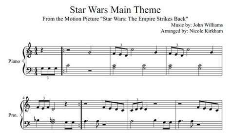 Star Wars Main Theme Beginner Sheet Music - Etsy