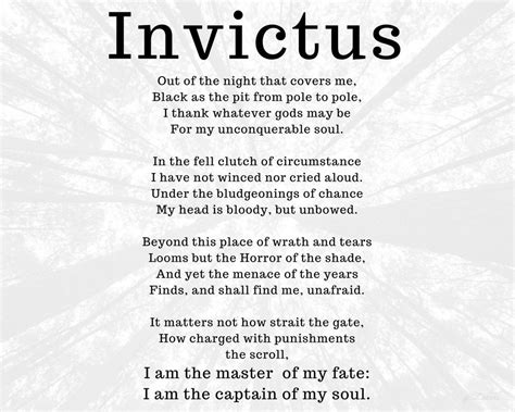 Poem about life: Invictus Poem by William Ernest Henley. | Etsy