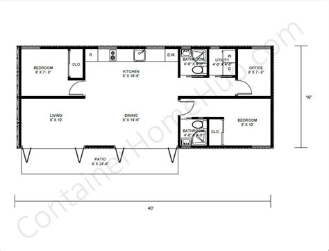 2 40-foot Shipping Container Home Floor Plans