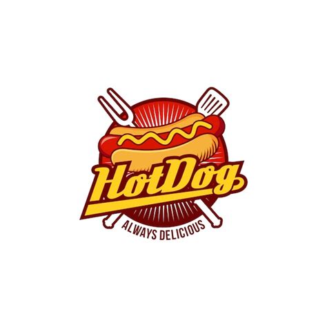 Hot dog logo badge | Premium Vector