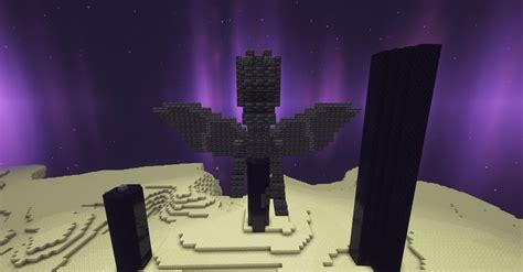 So I built an Ender Dragon Statue in the End : r/Minecraft