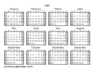 Download 1620 Printable Calendars