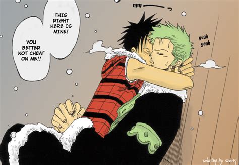 Zoro X Luffy Kissing