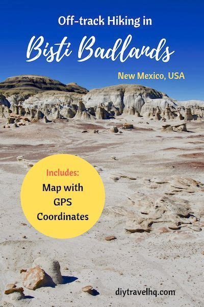 Bisti Badlands Hiking Map with GPS Coordinates - DIY Travel HQ | Hiking map, Travel usa, North ...