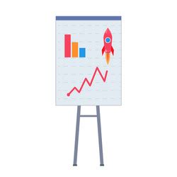 Office presentation board with charts and diagram Vector Image