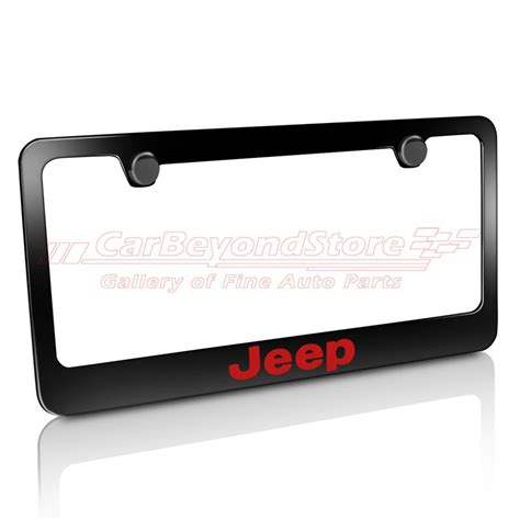 Sell Jeep Red Black Metal License Plate Frame + Free Gift, Offical ...