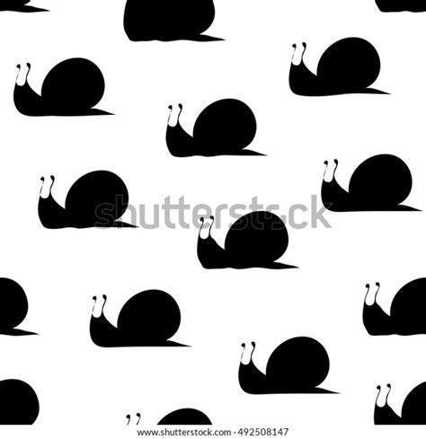 Wallpaper Snails Black Silhouette Snail Seamless Stock Vector (Royalty Free) 492508147 ...