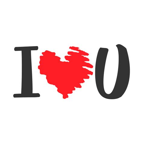 I Heart U Valentines Day Vector Art - Design Shop by AquaDigitizing