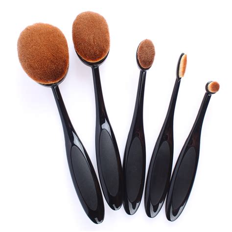 5 Piece Oval Best Makeup Brushes Set – Borkut