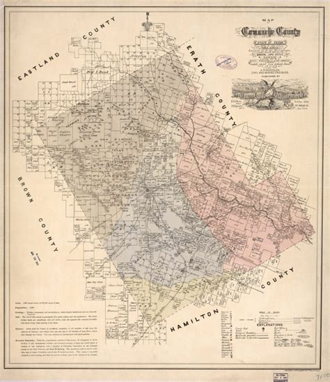 Map Of Comanche County : State Of Texas Showing The Extent Of All - Comanche County Texas Map ...