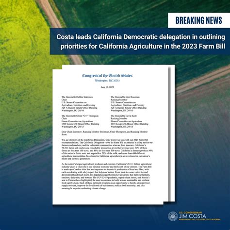 Rep. Jim Costa on Twitter: "Proud to lead the California Democratic Delegation in a letter to ...