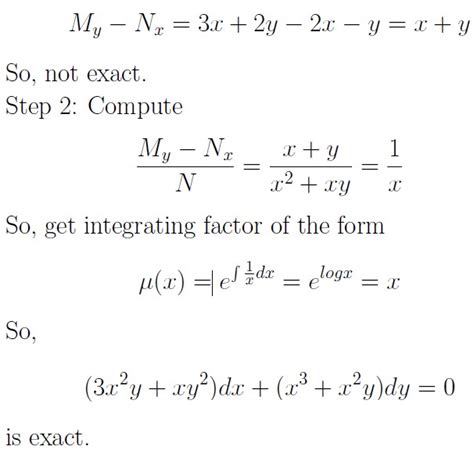 Exact Equations. Using an Integrating Factor.