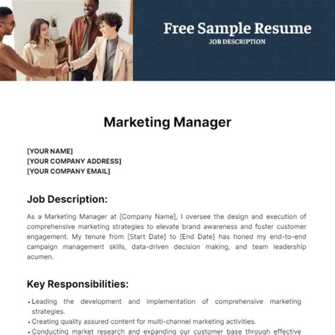 Free Sample Resume Job Description Template - Edit Online & Download ...