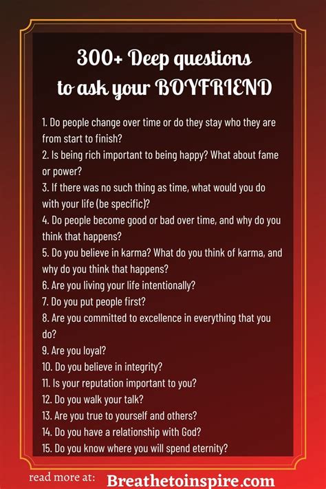 deep questions to ask your boyfriend