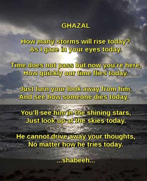 English Ghazal - English Ghazal Poem by Shabeeh Haider