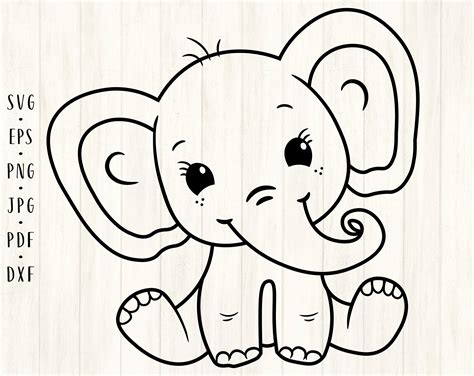 Baby Elephant Svg Cute Elephant Svg Elephant Clipart Elephant | Etsy