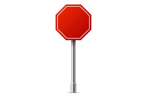 Red Road Sign. Realistic Blank Octagon B Graphic by yummybuum · Creative Fabrica