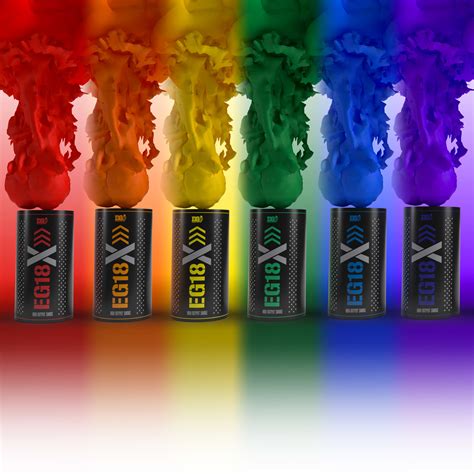 EG18X Smoke Grenade // Rainbow // 8 Pack - Shutter Bombs - Touch of Modern