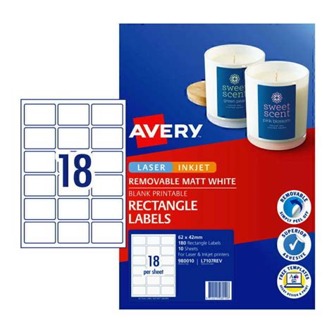 Avery Rectangle Labels Matt White Removable Labels | Inkjet Online – Inkjet Online | Printer ...