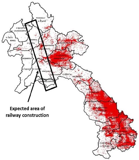 Map of Unexplored Ordnance (UXO) Contamination in Lao PDR and railway... | Download Scientific ...