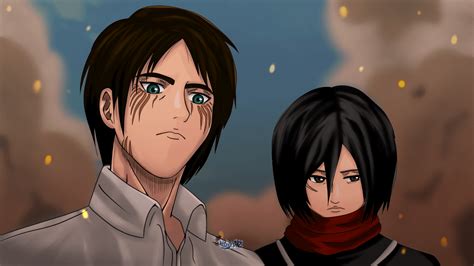 I've made some Eren and Mikasa Fan Art. I hope you like it. You can follow me on Twitter, if you ...