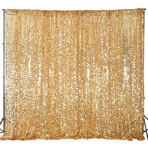 Efavormart 20FT Gold Payette Sequin Backdrop Photography Background Sequin Fabric Photo Booth ...