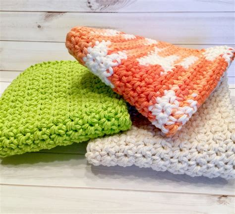 Crochet Washcloth: EASY Free pattern for Beginners Dishcloth Crochet Pattern, Crochet Dishcloths ...