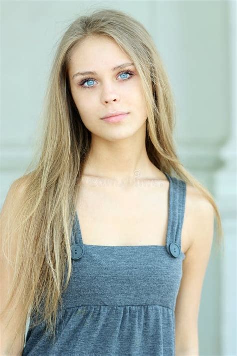 Blue-eyed beautiful girl stock image. Image of modern - 11335079