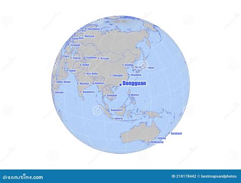 Map Showing Dongguan,China on the World Map. Stock Illustration - Illustration of global, china ...