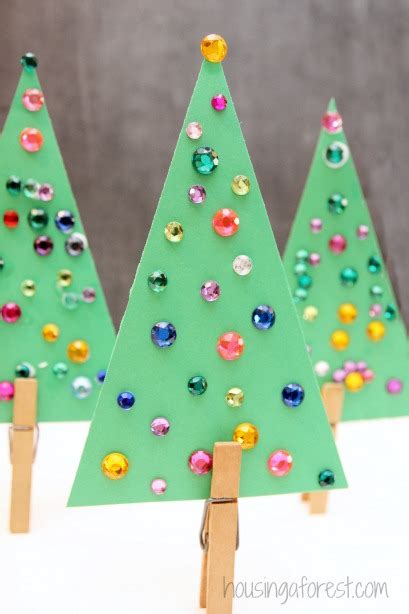 Jeweled Christmas Tree Craft for Kids | Housing a Forest