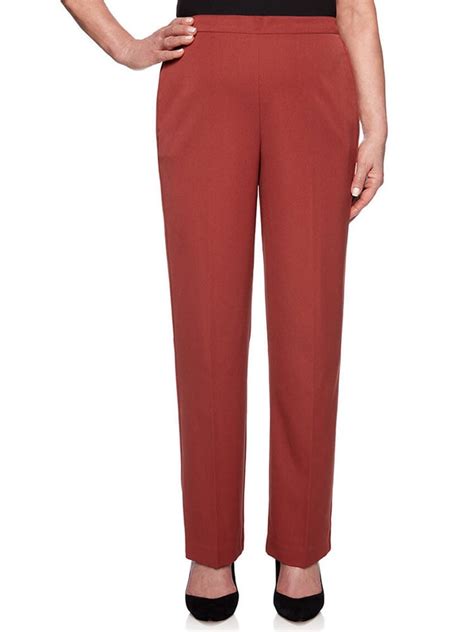 Alfred Dunner Women's Petite Cedar Canyon Twill Pants - Medium Length, Russet, 12 Petite ...