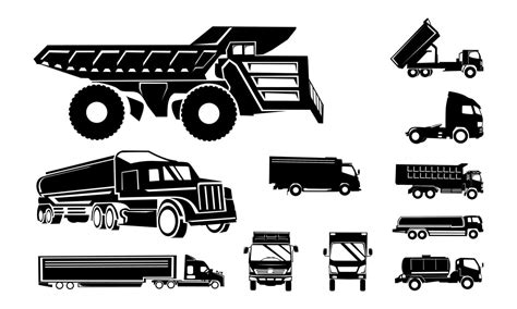 Set of Truck Silhouette vector illustration 15806070 Vector Art at Vecteezy