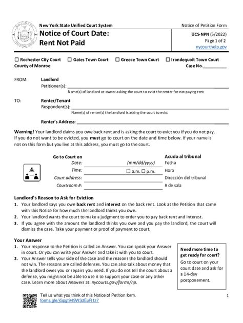 Fillable Online New York State Unified Court System Notice of Petition Form ... Fax Email Print ...