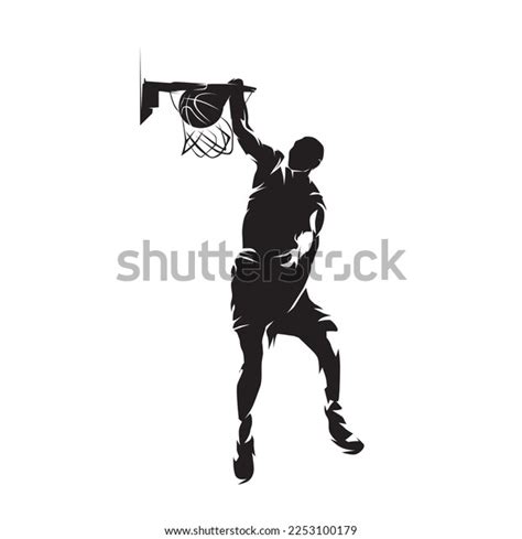 Basketball Player Slam Dunk Isolated Vector Stock Vector (Royalty Free ...