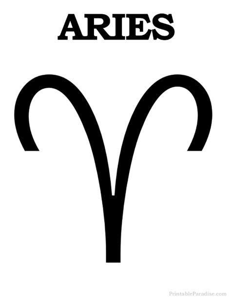 Printable Aries Zodiac Symbol | Aries symbol, Zodiac signs symbols, Astrology signs aries