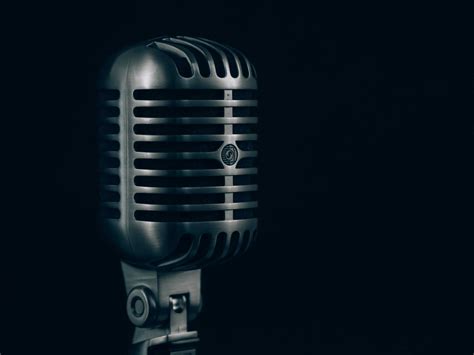 Gray condenser microphone, Microphone, Device, Dark background HD ...