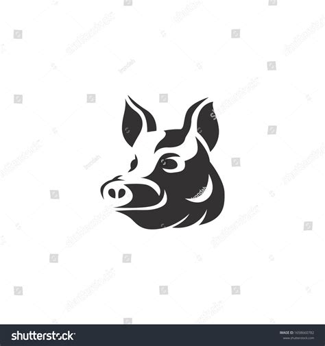 Logotipo de cabeza de cerdo Silueta: vector de stock (libre de regalías ...