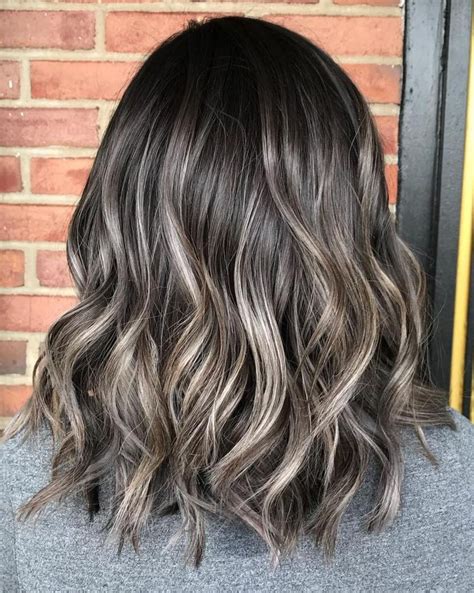 Ash Brown and Subtle Gray Highlights for Brunettes | Short hair ...