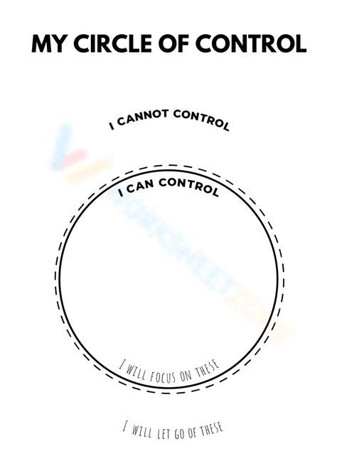 MY CIRCLE OF CONTROL Worksheet | Circle of control, Therapy worksheets, Self esteem activities